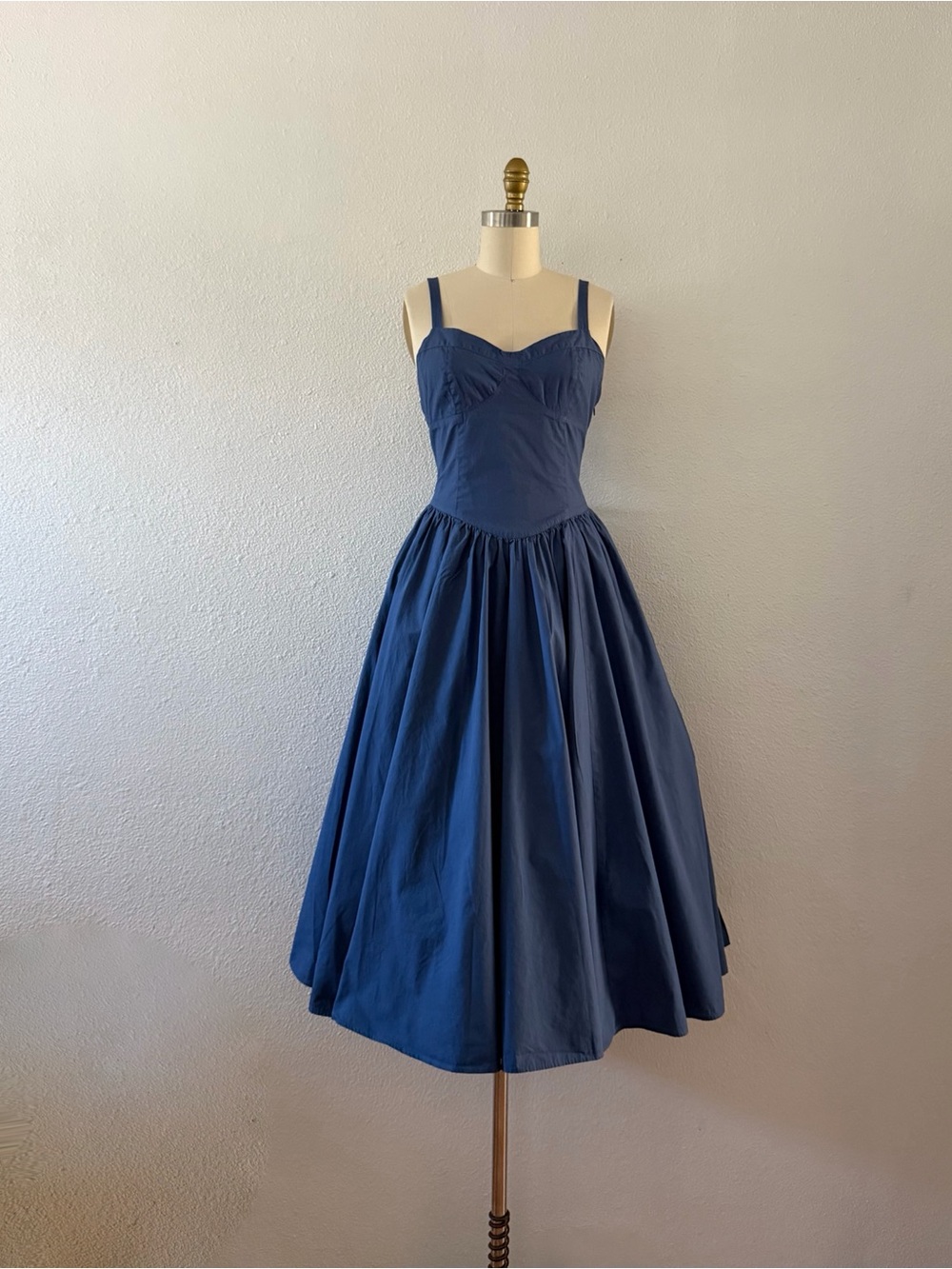 Altar'd State Navy Sweetheart Midi Dress